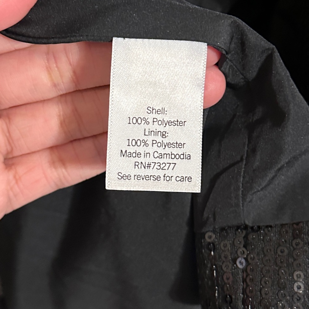 Nine West All Over Sequin One Button Blazer, Black, Sz XXL - Picture 10 of 13